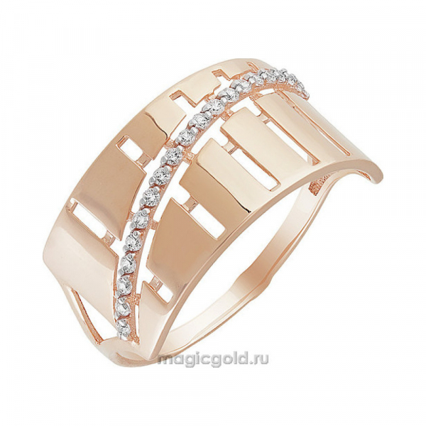 Золотое кольцо с фианитом № 160783
