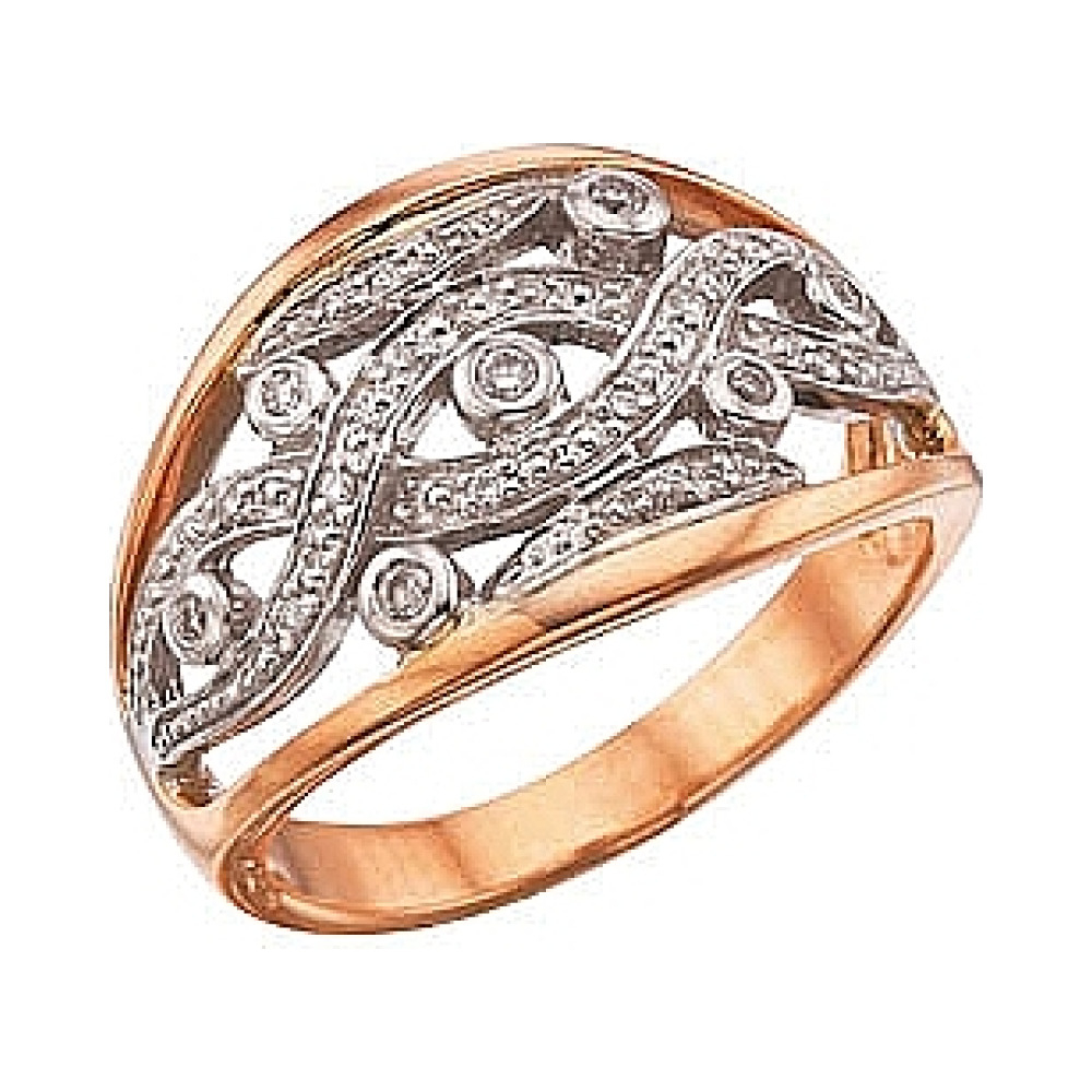 Золотое кольцо с бриллиантом № 34454