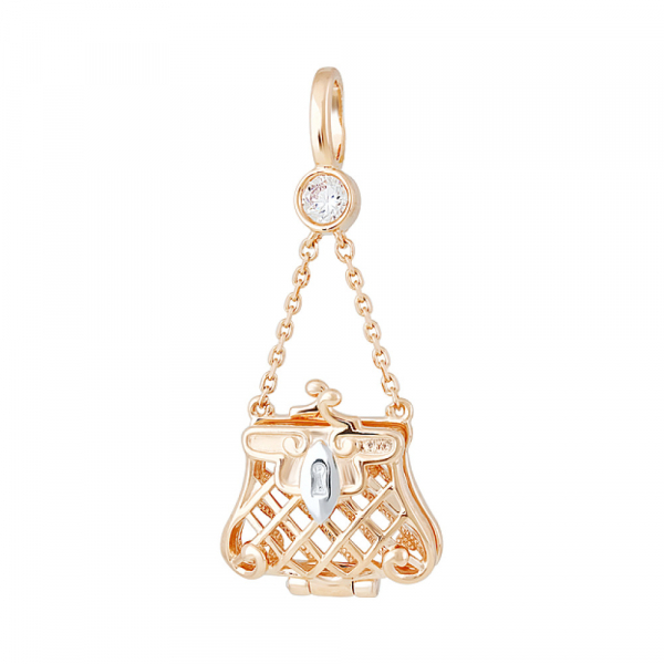 Золотая подвеска с фианитом № 130102