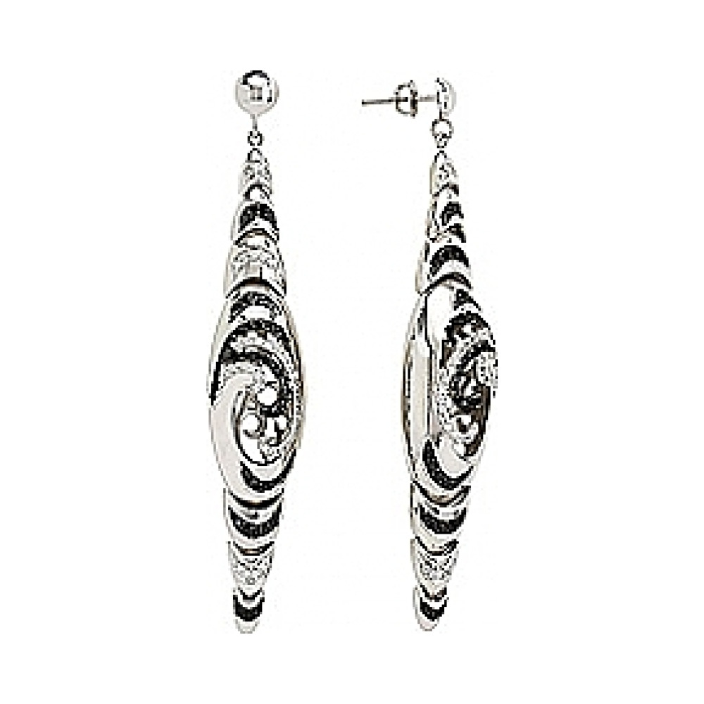 Серебряные серьги с фианитом № 83222