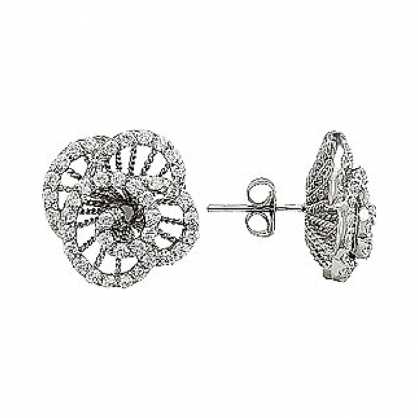 Серебряные серьги с фианитом № 80918