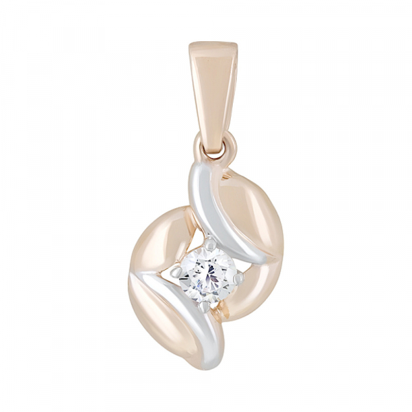 Золотая подвеска с фианитом № 127971