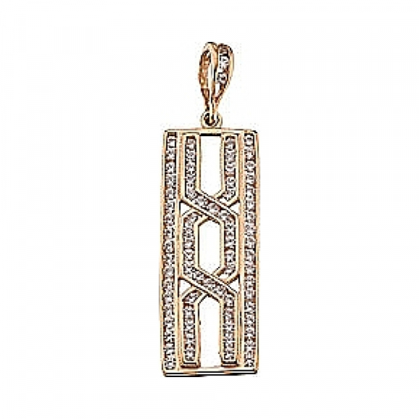 Золотая подвеска с фианитом № 36634