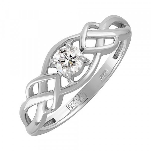 Золотое кольцо с бриллиантом № 129463