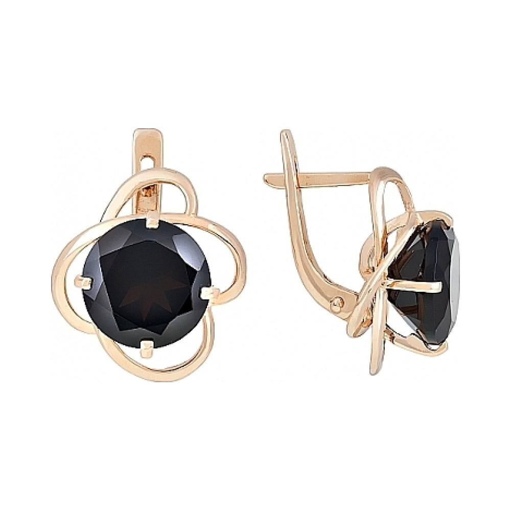 Серьги с раухтопазом № 107176