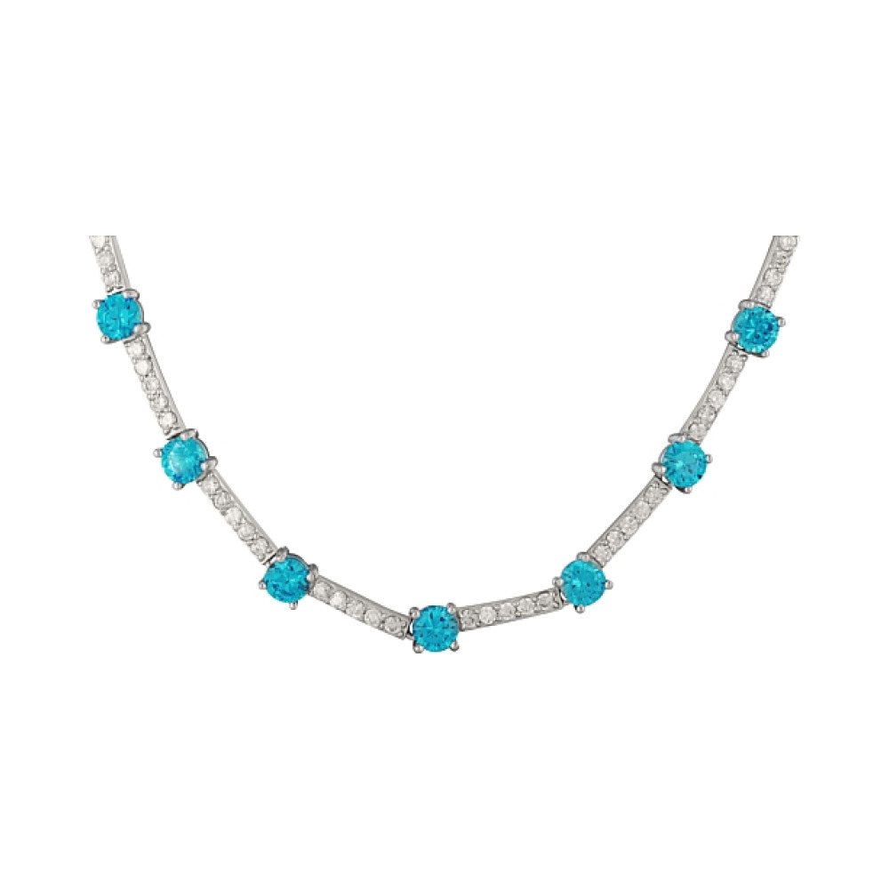 Серебряное колье с фианитами № 101093