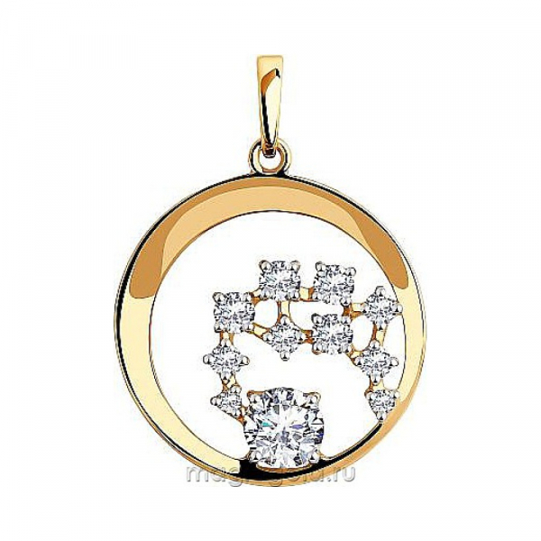 Золотая подвеска с фианитом № 173421