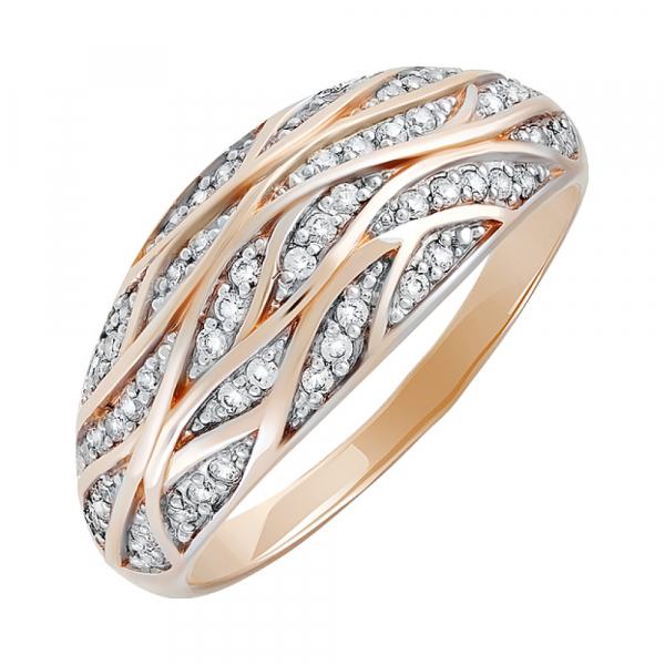 Золотое кольцо с фианитом № 129812