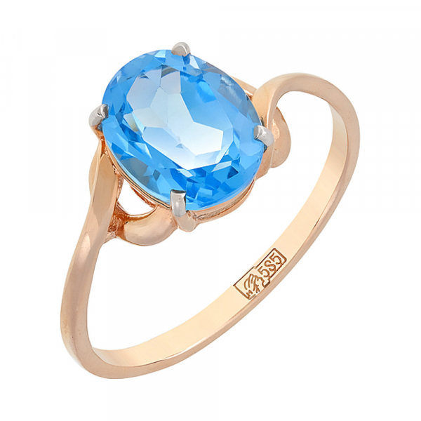 Золотое кольцо с топазом № 100558