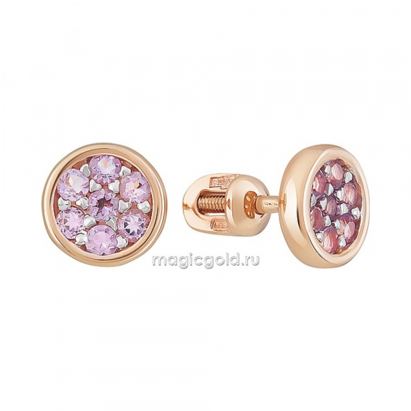 Пуссеты с аметистом № 163522