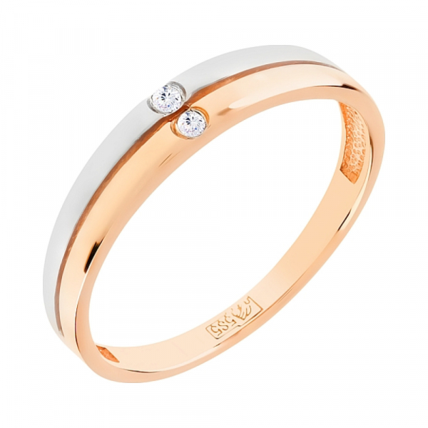 Золотое кольцо с бриллиантом № 74042