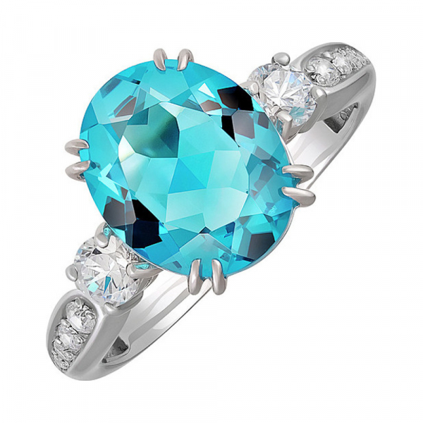 Серебряное кольцо с алпанитом и фианитом № 133996