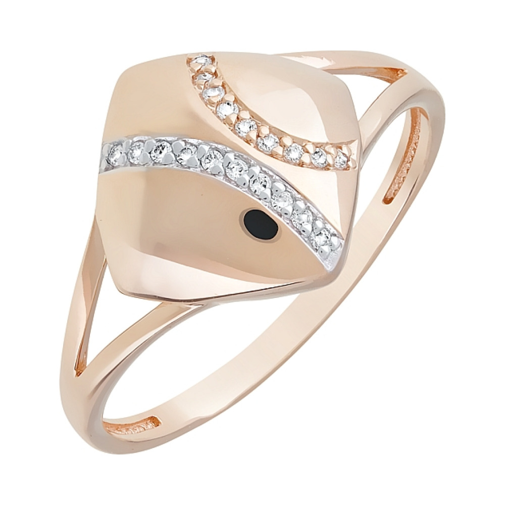 Золотое кольцо с фианитами № 121781