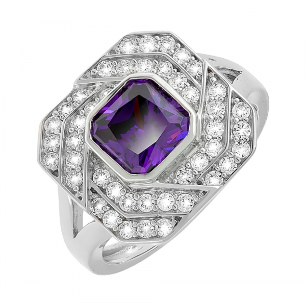 Серебряное кольцо с фианитами № 119090