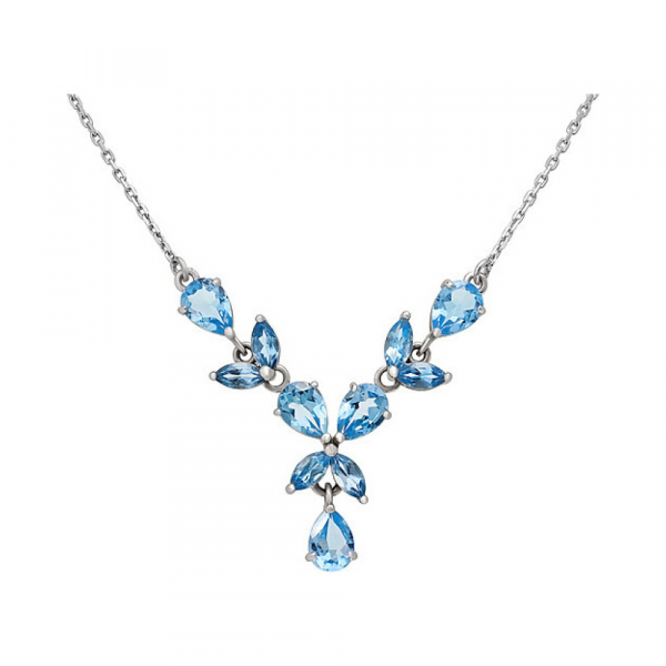 Серебряное колье с топазом № 133227