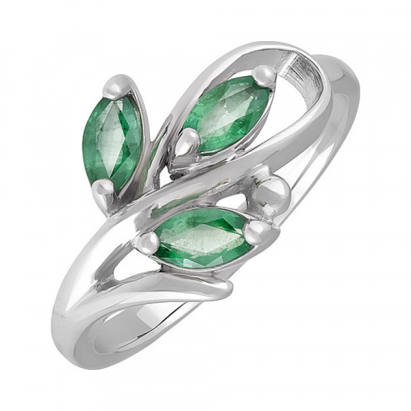 Серебряное кольцо с изумрудом № 130331