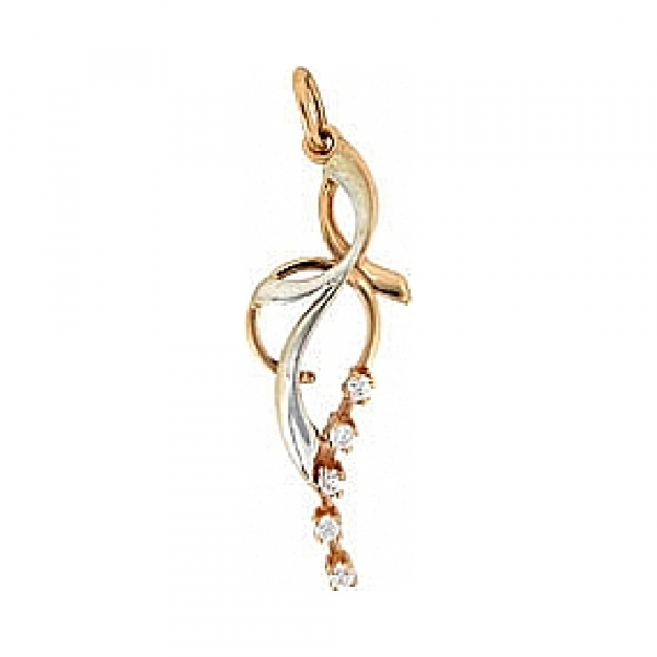 Золотая подвеска с фианитом № 66041