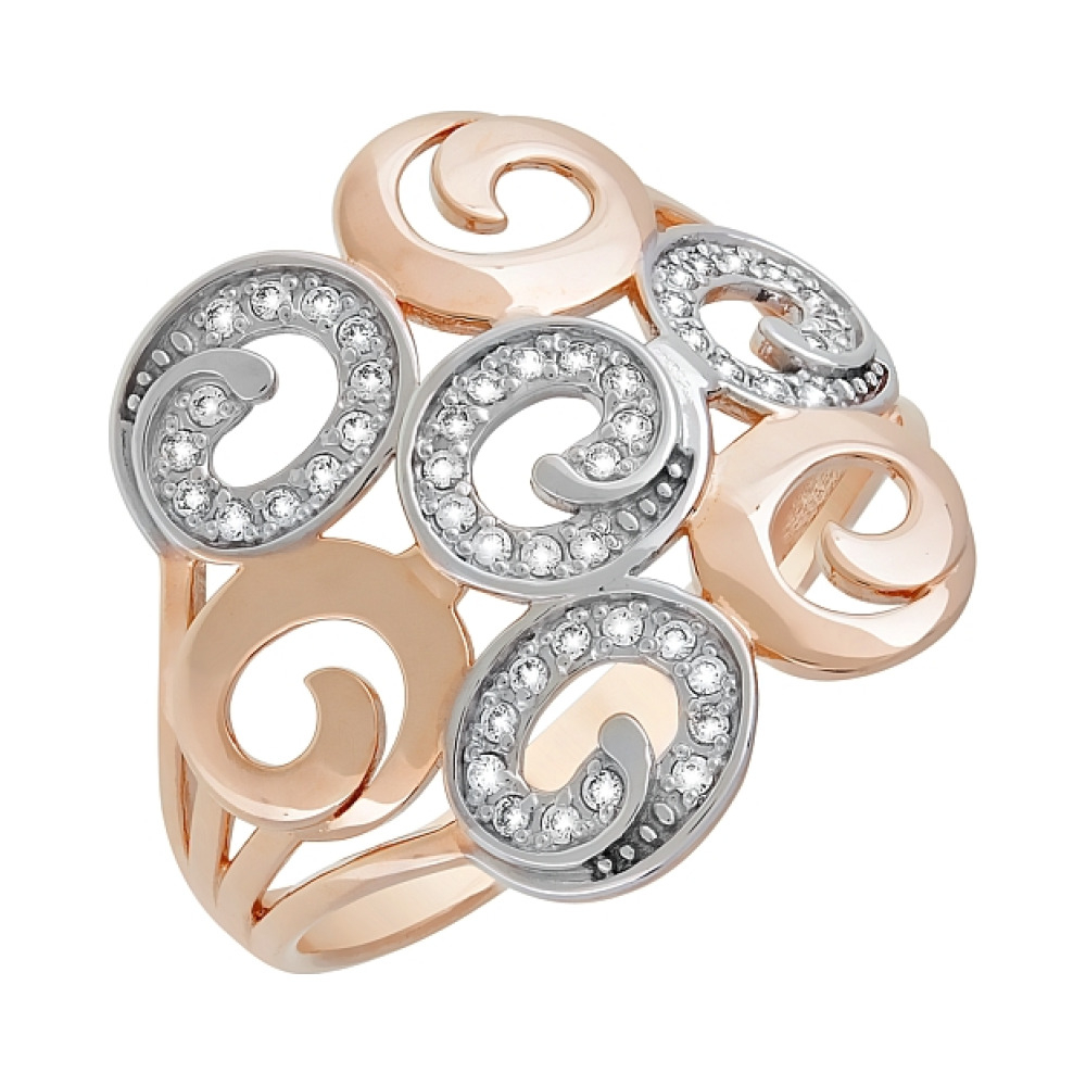 Золотое кольцо с фианитом № 103508