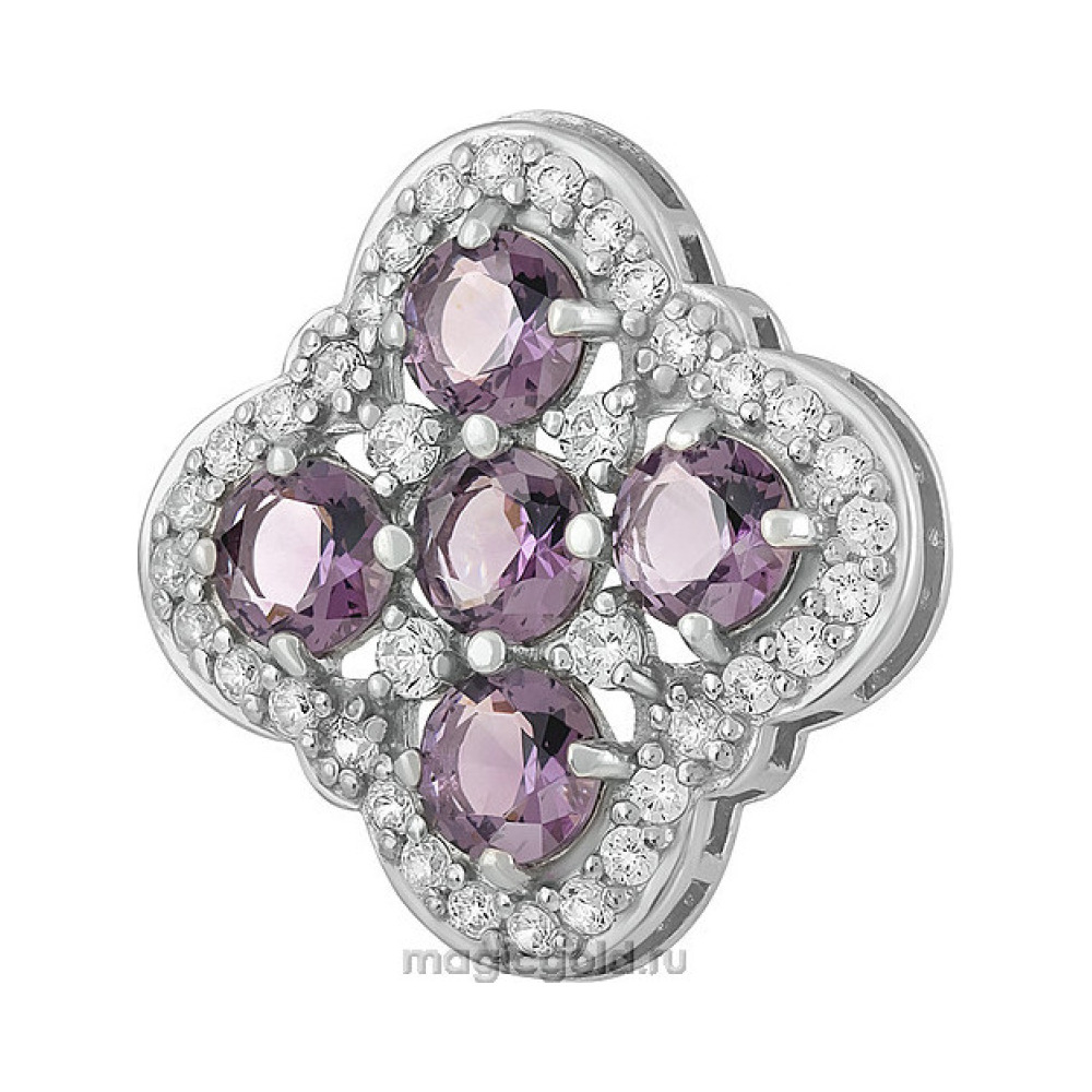 Серебряная подвеска с алпанитом и фианитом № 134506