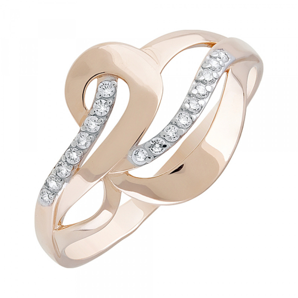 Золотое кольцо с фианитами № 127433