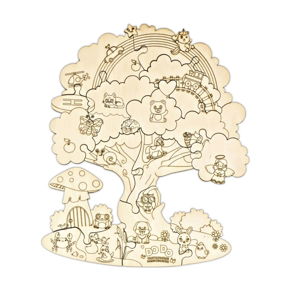 Набор детский DODO Совенок: ложка и пазл с позолотой и эмалью из серебра 925 пробы