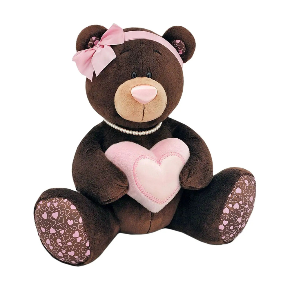 Набор для малышей DODO Медвежонок: игрушка и ложка с позолотой и с эмалью, розовый из серебра 925 пробы