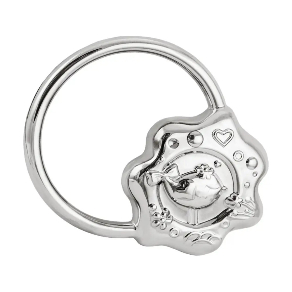 Погремушка Птичка на кольце из серебра 925 пробы