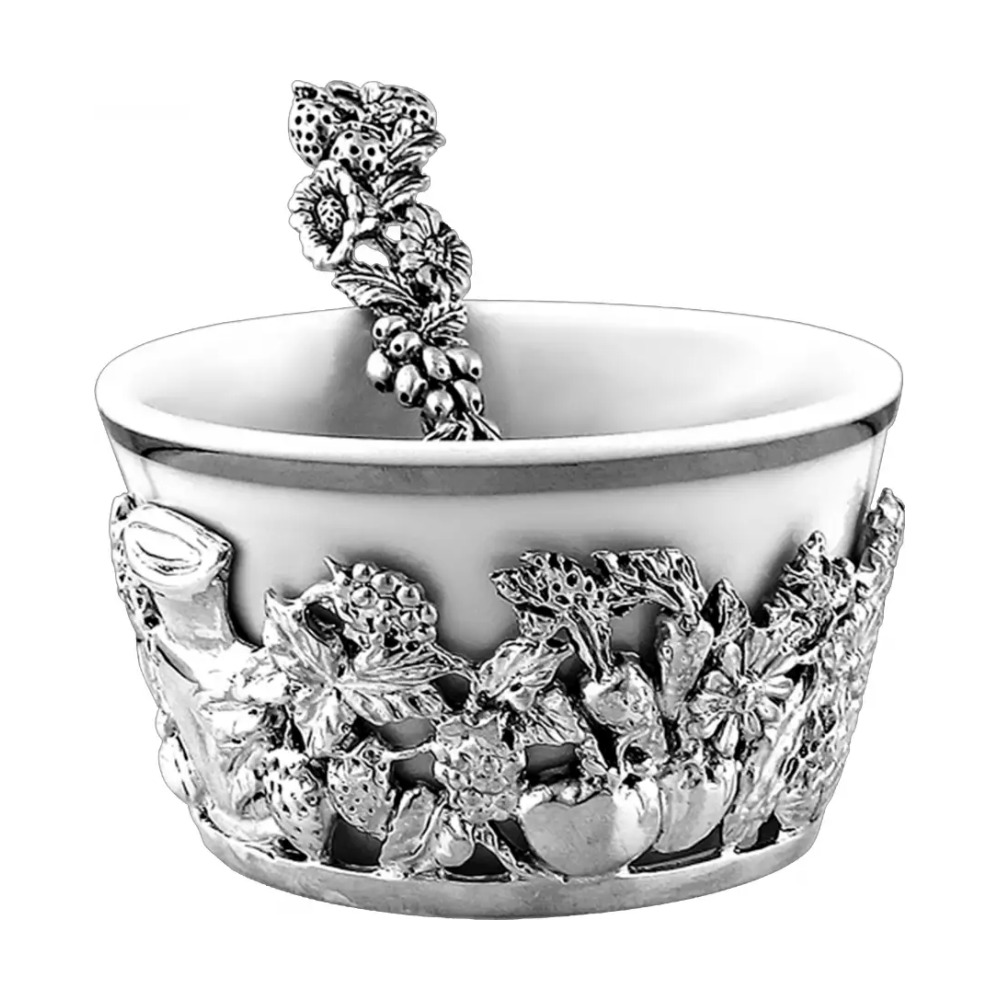 Набор для специй Натюрморт с чернением из серебра 925 пробы