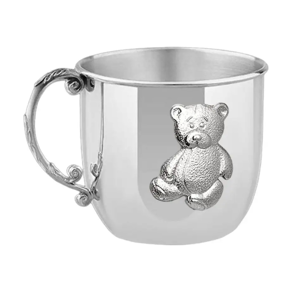 Набор детский Мишка: кружка и ложка из серебра 925 пробы