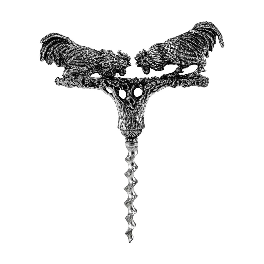 Штопор Петух в футляре из серебра 925 пробы