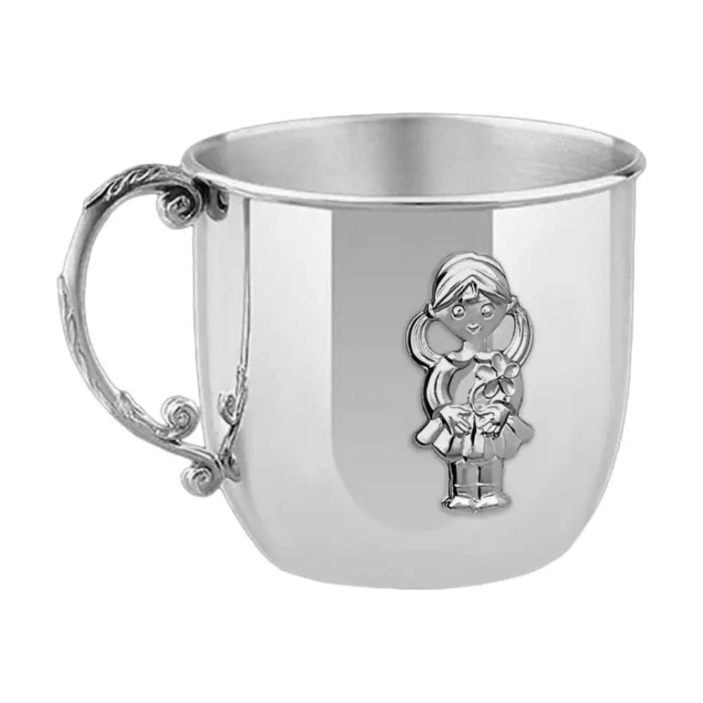 Набор детский КД Девочка: вилка, кружка, ложка из серебра 925 пробы