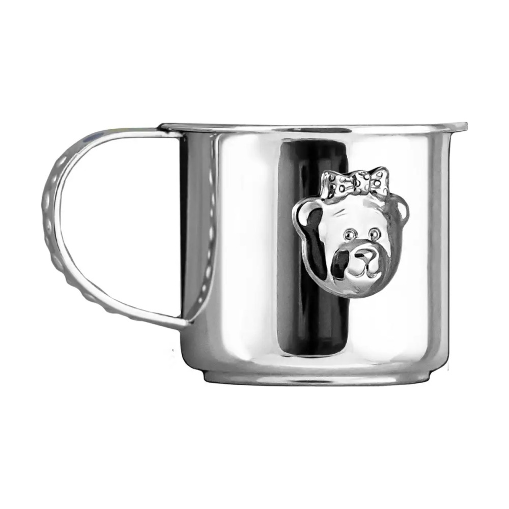 Набор для малышей DODO Мишка - малышка: кружка, погремушка, сувенир-пустышка из серебра 925 пробы