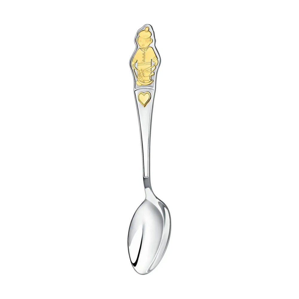 Набор детский КД Мальчик: вилка, кружка, ложка с позолотой из серебра 925 пробы